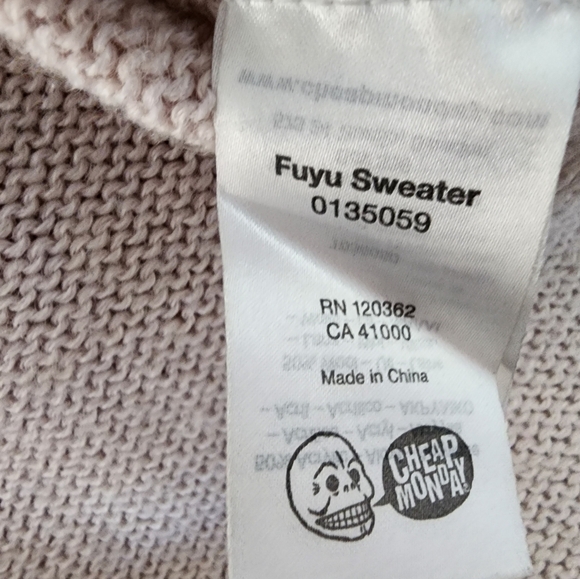 Cheap Monday Fuyu Wool Blend Sweater in Beige Size XS - Picture 8 of 9